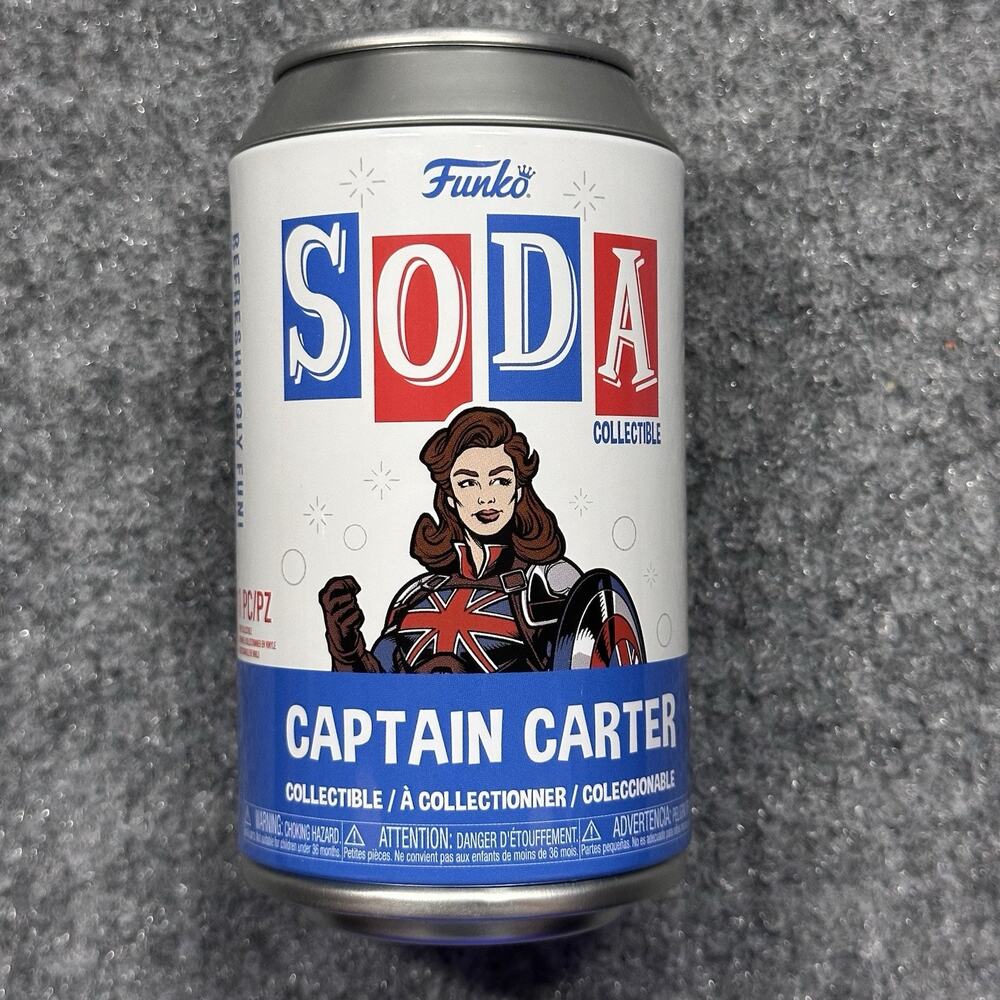 Funko Pop Soda Can : Captain Carter (What If) Marvel - Vinyl Figure Toy - Common